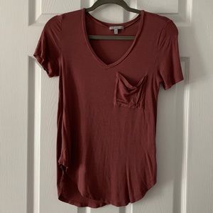 Maroon Short Sleeve T-Shirt with Pocket
